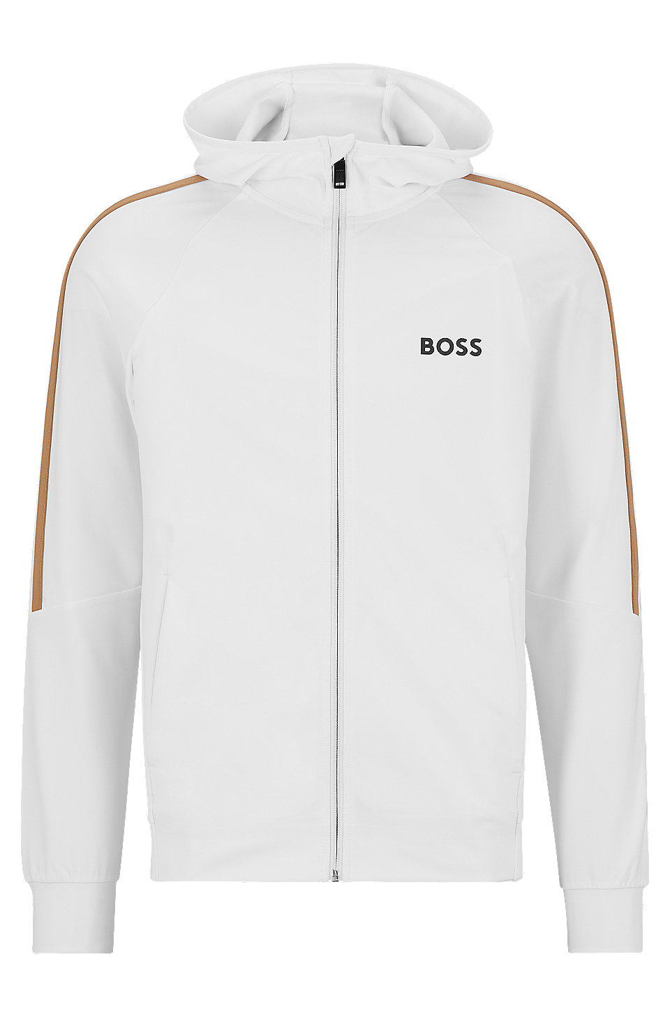 BOSS - BOSS x Matteo Berrettini Zip-up hoodie in active-stretch jersey with  logo