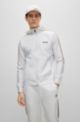 BOSS x Matteo Berrettini Felpa con cappuccio in jersey elasticizzato attivo con zip e logo, Bianco