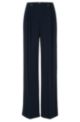 Wide-leg regular-fit pinstripe trousers, Dark Blue