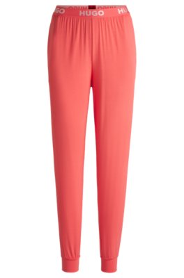 Bas de pyjama en jersey stretch avec taille logotée et chevilles resserrées