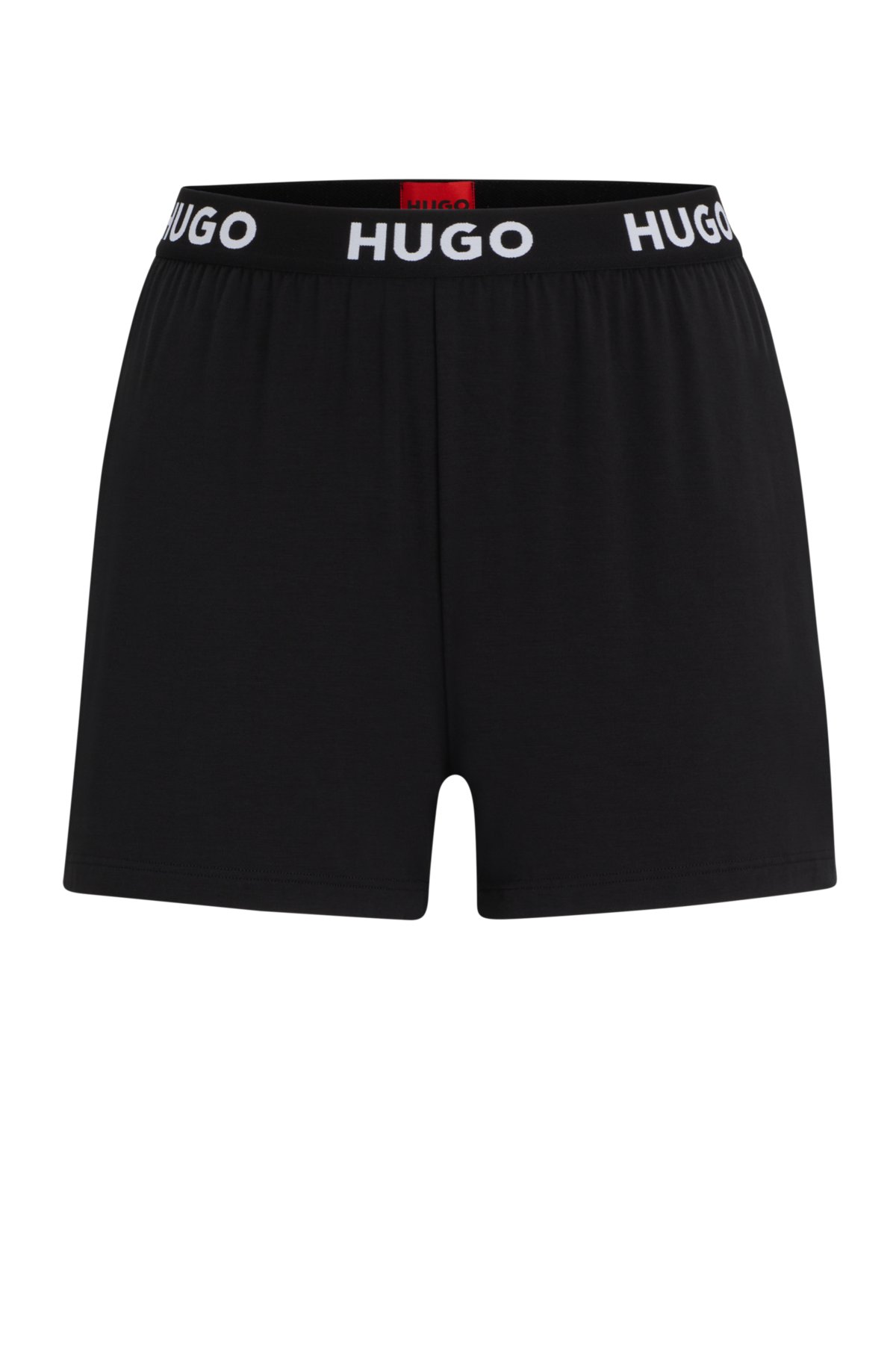 - mit Pyjama-Shorts Stretch-Jersey HUGO aus Logo-Bund