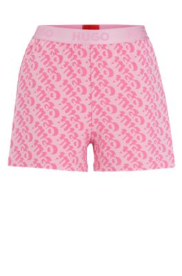 HUGO Stretchjersey pyjama shorts with seasonal print