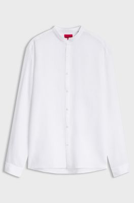 Slim-fit linen shirt, White