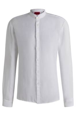 Slim-fit shirt in linen canvas 1