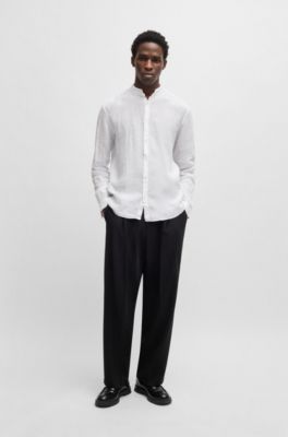 Slim-fit linen shirt, White