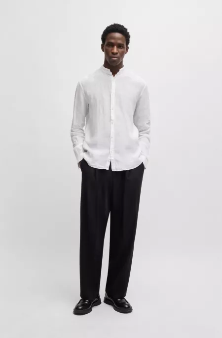 Slim-fit linen shirt