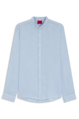 Slim-fit shirt in linen canvas 1
