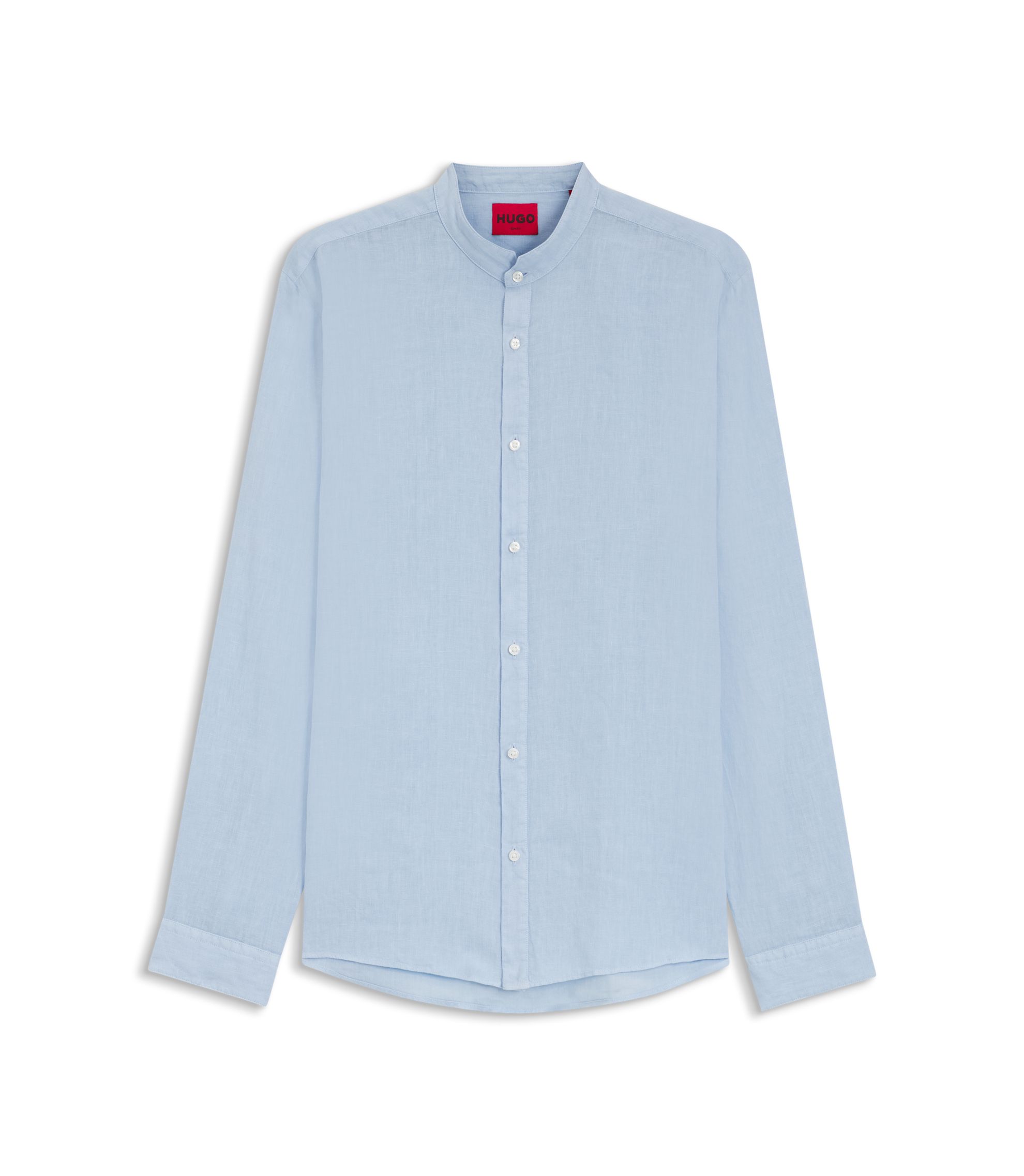 HUGO - Slim-fit shirt in linen canvas