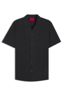 Relaxed-fit multi-occasional shirt in linen, Black