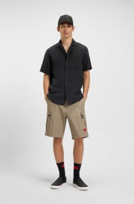 Relaxed-fit multi-occasional shirt in linen, Black