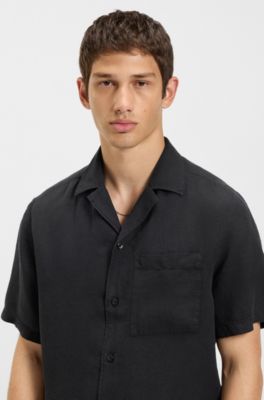 Relaxed-fit multi-occasional shirt in linen, Black