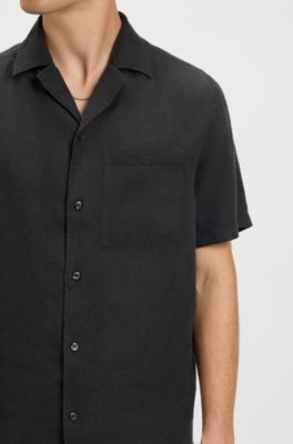 Relaxed-fit multi-occasional shirt in linen, Black