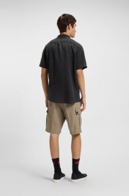 Relaxed-fit multi-occasional shirt in linen, Black
