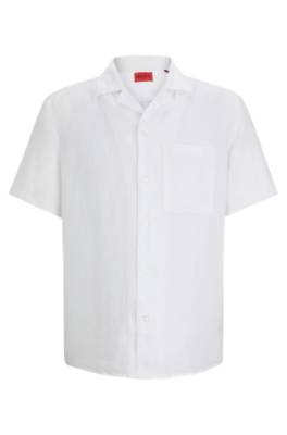 Hugo Relaxed-fit Multi-occasional Shirt In Linen In White