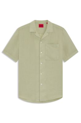 Relaxed-fit multi-occasional shirt in linen, Light Green