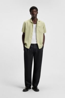 Relaxed-fit multi-occasional shirt in linen, Light Green