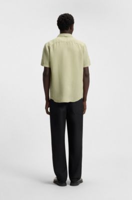 Relaxed-fit multi-occasional shirt in linen, Light Green