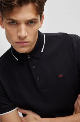 black and red hugo boss polo shirt