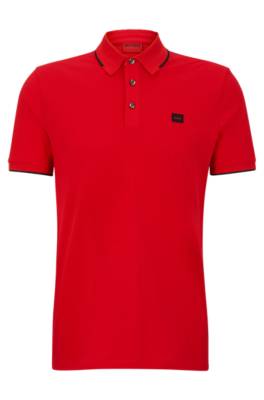 Hugo Cotton-piqué Slim-fit Polo Shirt With Logo Label