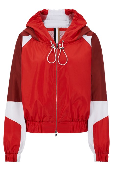 Water-repellent BOSS x Alica Schmidt jacket with colour-blocking, Red