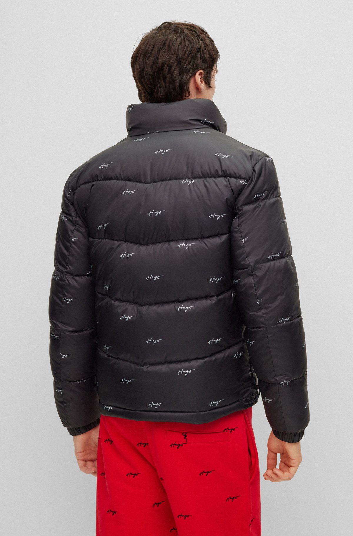 HUGO - Recycled-material padded jacket with handwritten logos