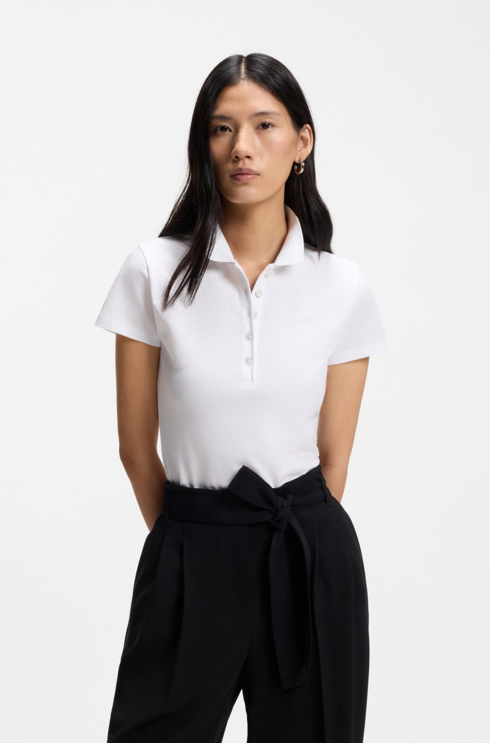 Cotton-piqué polo shirt with logo detail