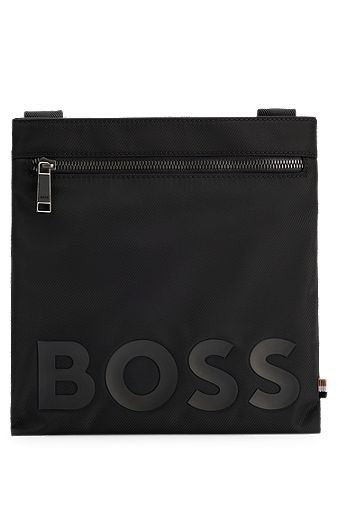 Logo envelope bag in structured fabric, Black