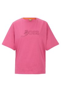 BOSS - オーバーサイズフィット Tシャツ オーガニックコットン ロゴ