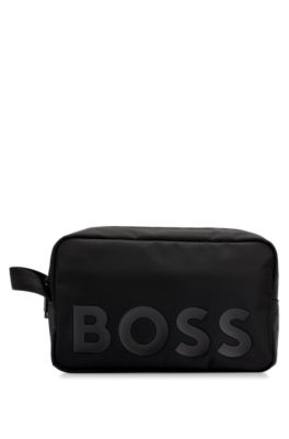 BOSS - Logo washbag in structured recycled material