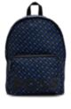 Recycled-fabric backpack with all-over monograms, Blue Patterned