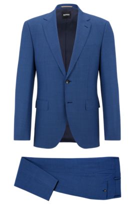 New Deep Blue Mens Size 38 Regular-Fit Two Button Suit Boss Hugo 