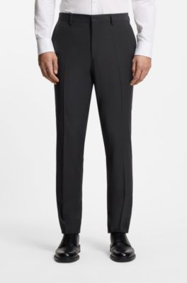 Slim-fit suit in micro-patterned performance-stretch cloth, Dark Blue