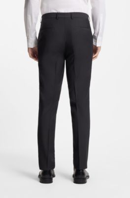 Slim-fit suit in micro-patterned performance-stretch cloth, Dark Blue