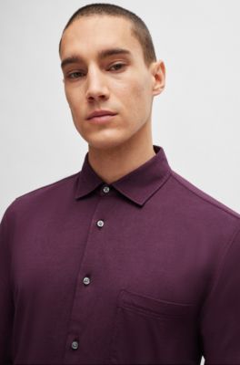 Purple dress shirt and tuxedo