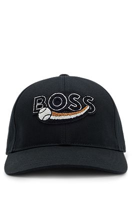 BOSS - Kids' bucket hat in cotton twill with contrast logo