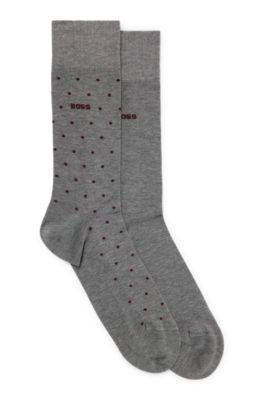 HUGO BOSS TWO-PACK OF REGULAR-LENGTH SOCKS IN MERCERIZED FABRIC