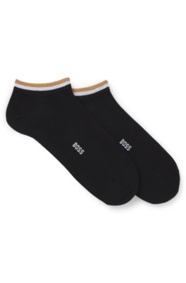 Two-pack of ankle socks with signature-stripe cuffs, Black