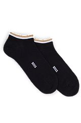 Two-pack of ankle-length socks with signature stripe , Black