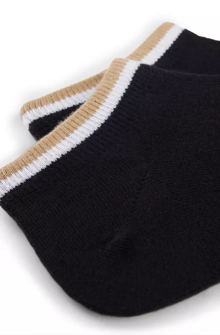 Two-pack of ankle socks with signature-stripe cuffs