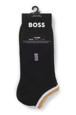 Two-pack of ankle socks with signature-stripe cuffs, Black