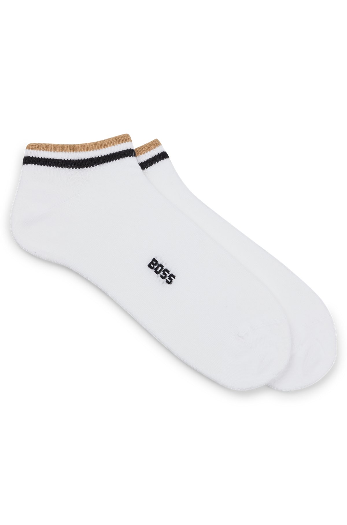 BOSS - Two-pack of ankle-length socks with signature stripe