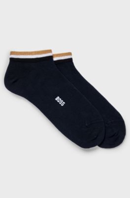 Two-pack of ankle socks with signature-stripe cuffs, Dark Blue