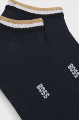 Zweierpack Sneakers-Socken mit Signature-Streifen an den B&uuml;ndchen, Dunkelblau