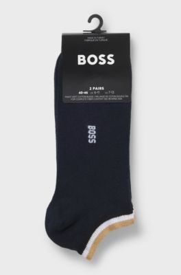 Two-pack of ankle socks with signature-stripe cuffs, Dark Blue