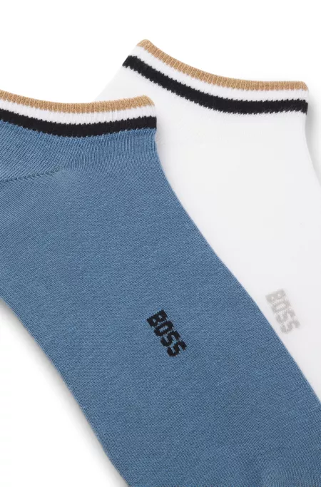 Two-pack of ankle socks with signature-stripe cuffs