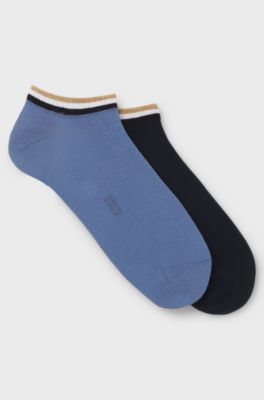 Two-pack of ankle socks with signature-stripe cuffs, Blue