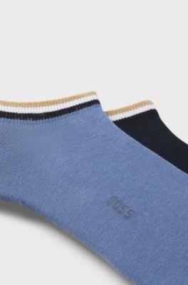 Two-pack of ankle socks with signature-stripe cuffs, Blue