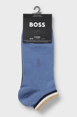 Zweierpack Sneakers-Socken mit Signature-Streifen an den B&uuml;ndchen, Blau
