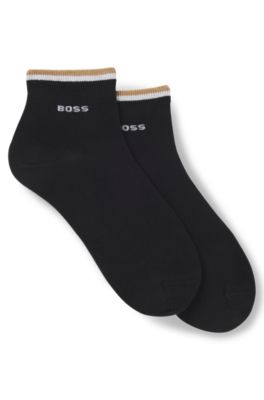 【HUGO BOSS】6パックソックスストライプ  白＆黒 ◆送関込 HUGO BOSS】6パックソックスストライプ 白＆黒 ◇送関込 (Hugo