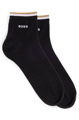 BOSS - Two-pack of short-length socks with signature stripe